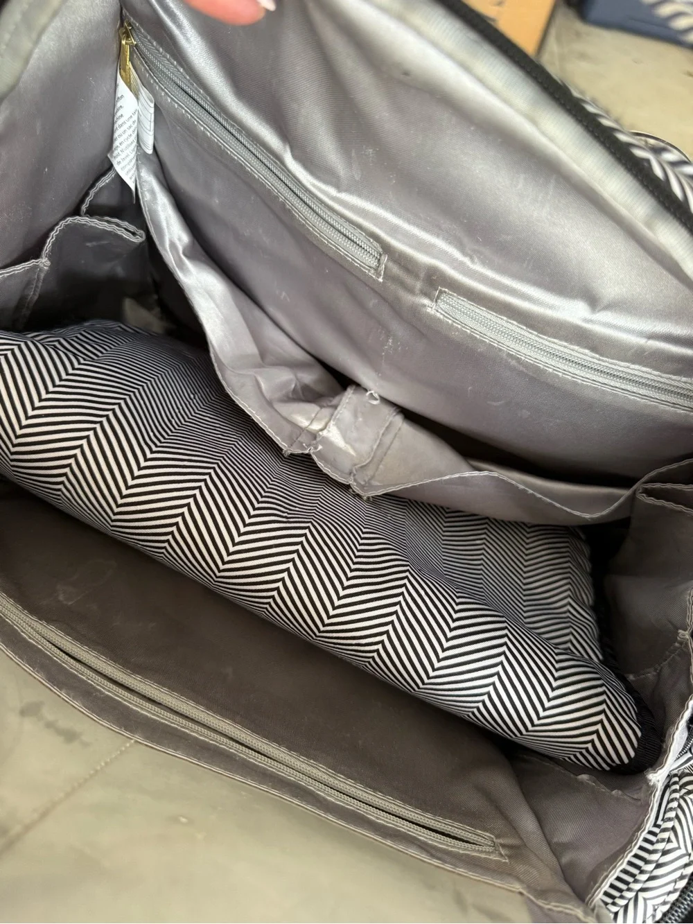 Ju-Ju-Be Black & White Chevron Backpack Diaper Bag